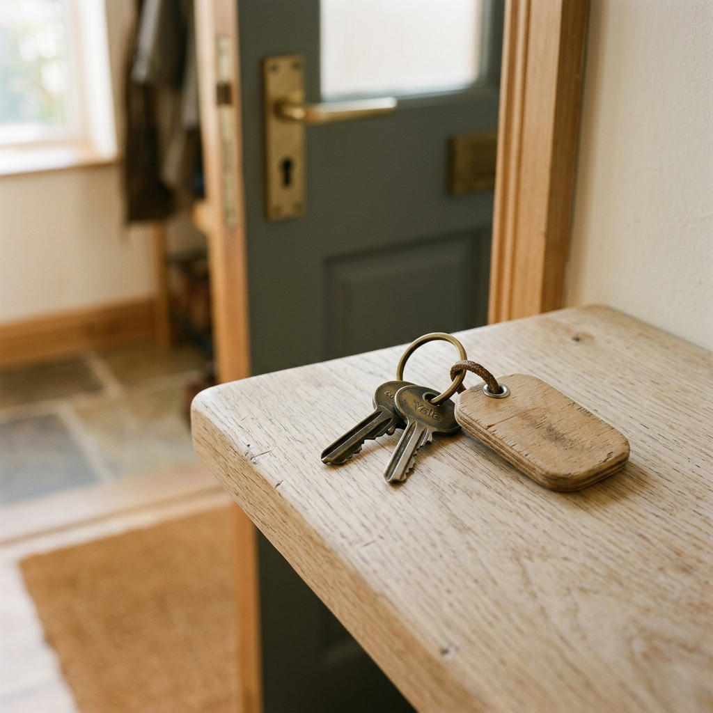 Clés d’appartement sur une étagère